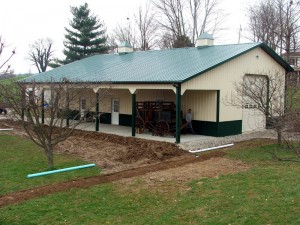 Post Frame Building With Full Porch 30' x 60' with a 10' x 60 porch