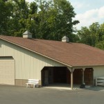 Equestrian 40' x 75' with 20' lean-to and shingled roof